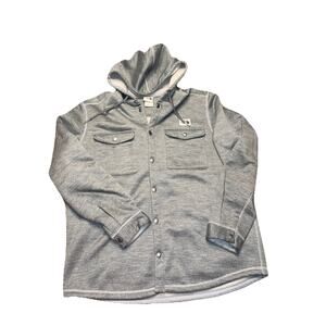 North Face Sherpa Patrol Snap Up Hoodie Men's Size XXL Gray Fleece Lined
